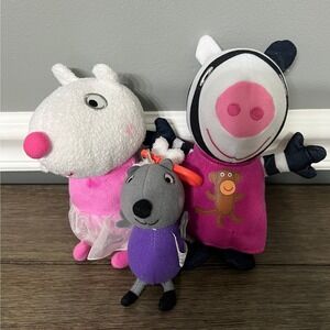 Peppa Pig Friends Plush Toy Bundle - Suzy Sheep. Zoe Zebra, Danny Dog